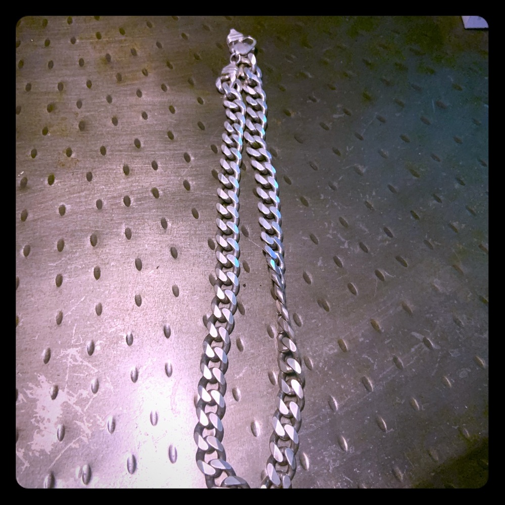 20’ Mens Cuban Link Sterling Silver Chain